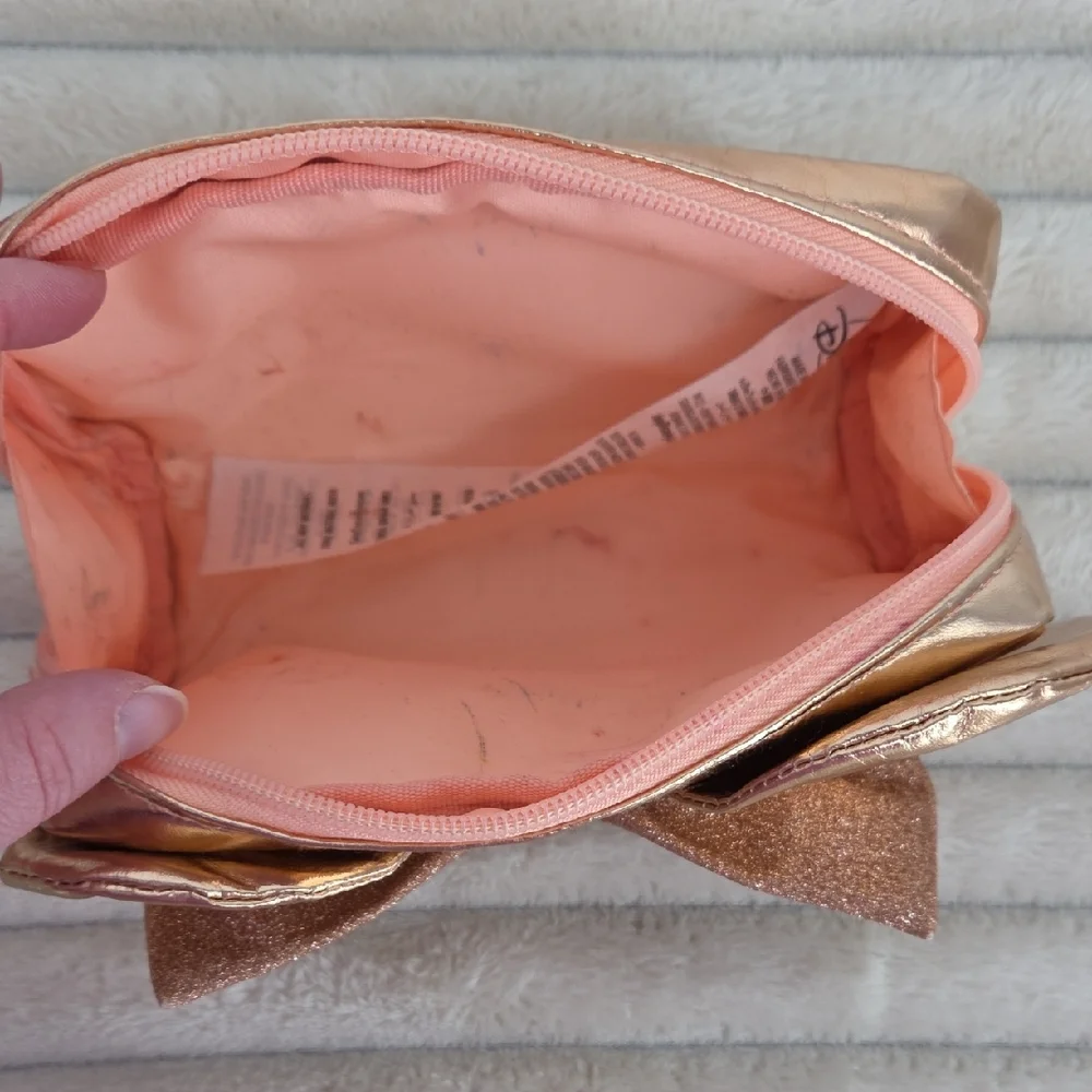 Disney Metallic Gold Mouse Ear Pouch with Glitter Bow
